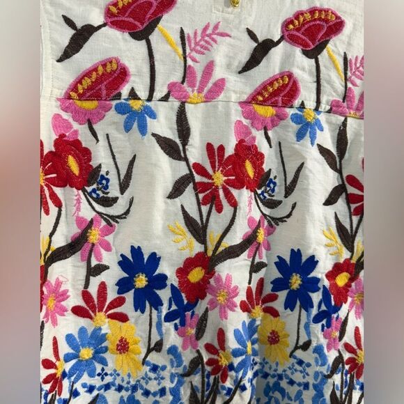 RYY Embroidered Cream Jacket with Blue Accents *SIZE: S - Picture 5 of 7